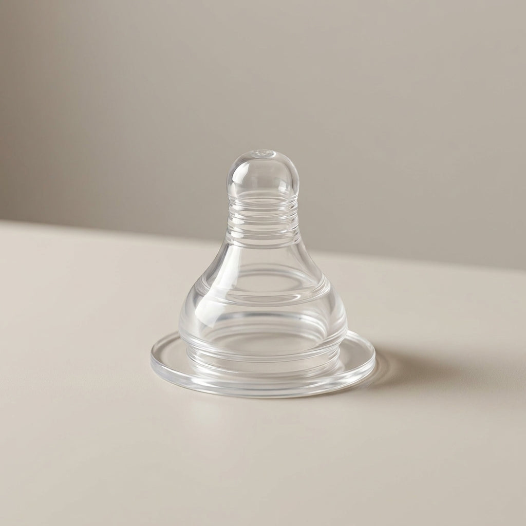 Clear Baby Bottle Nipple with Ridged Neck