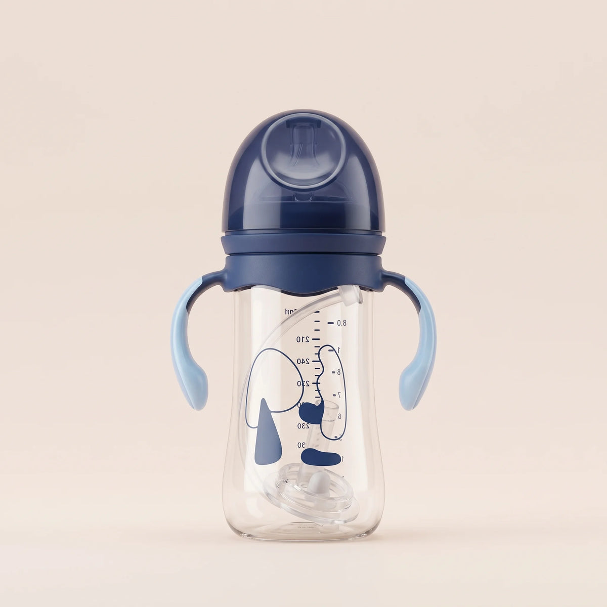Blue Heart Plastic Baby Feeder with Handles