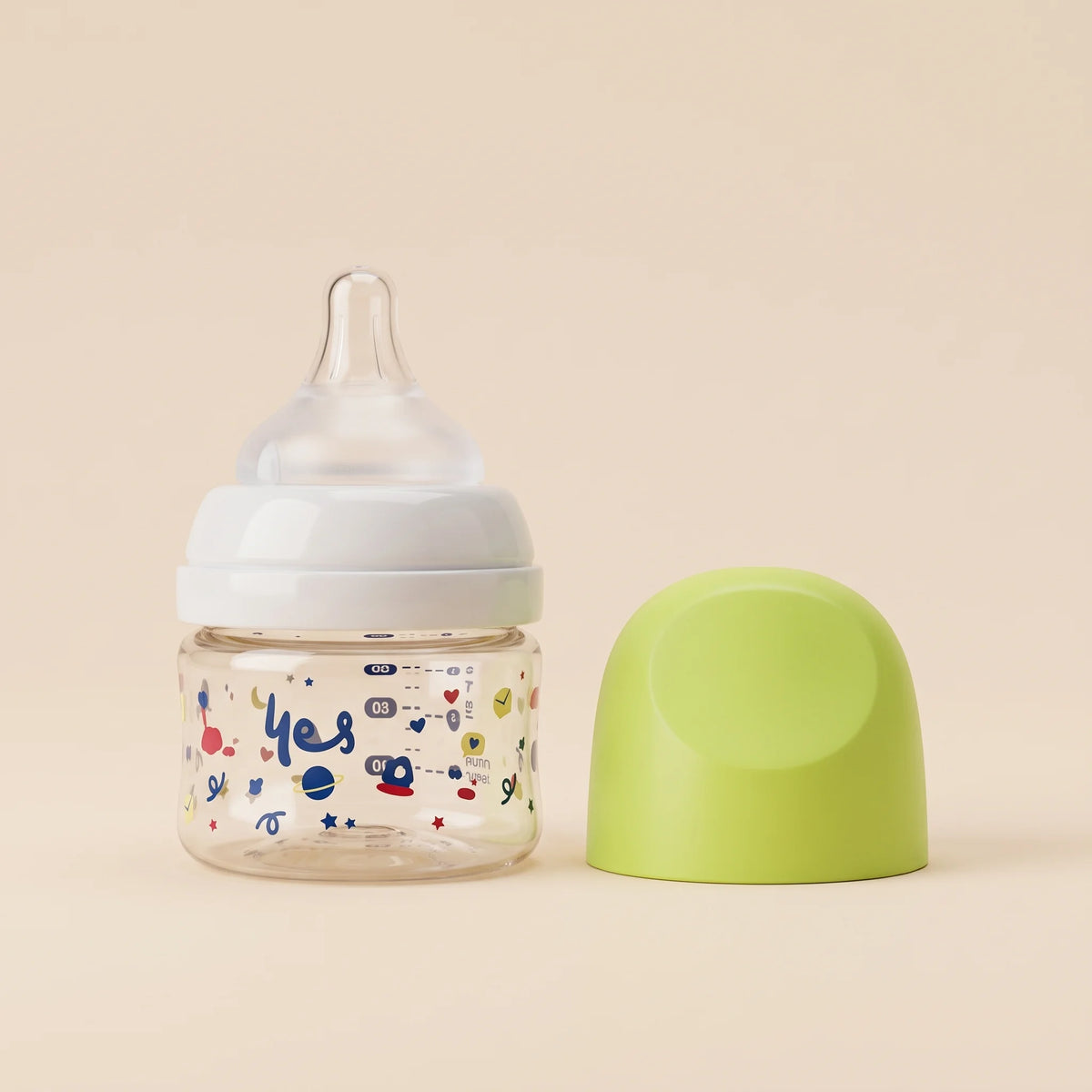Lime Green Cap Plastic Baby Feeder