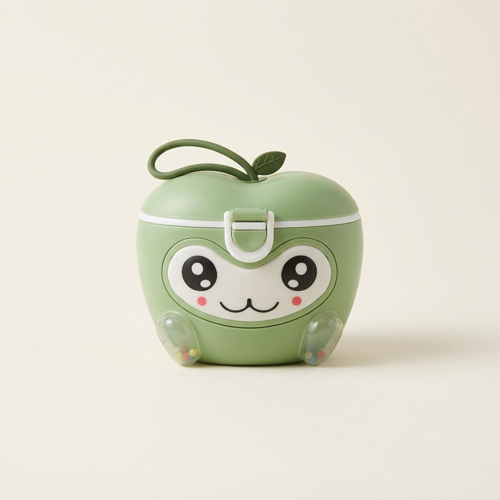Green Apple Design Baby Milk Powder Container with Carry Loop