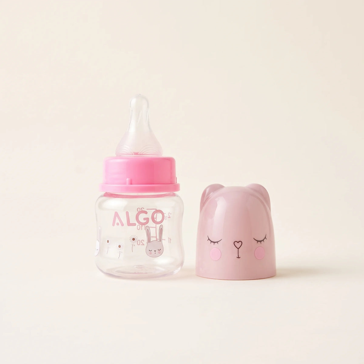 Pink Bunny Plastic Baby Feeder