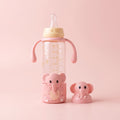 Baby Feeder with Handles – Peach Pink Elephant Design