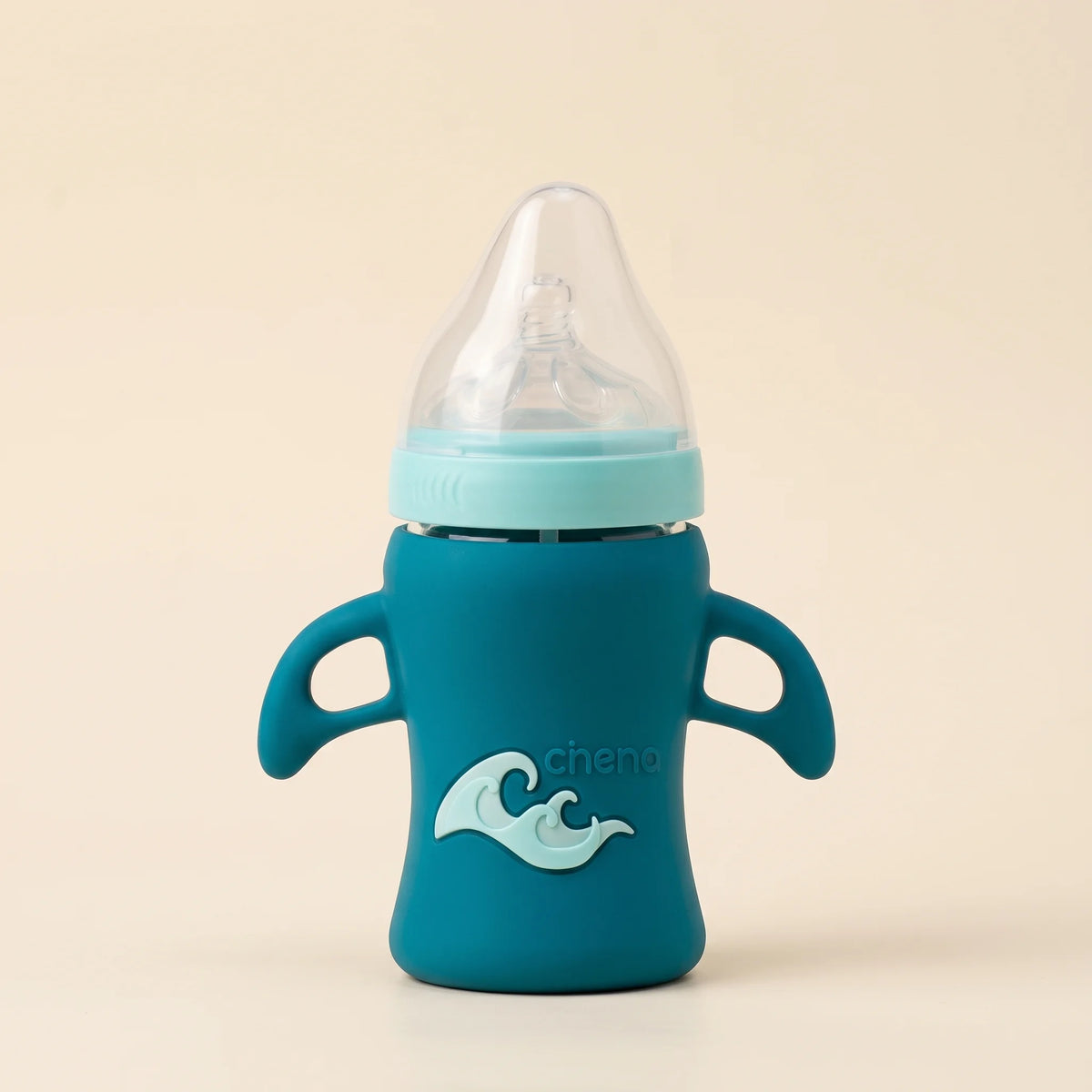 Teal Wave Medicated Glass Baby Feeder