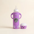 Purple Bear Glass Baby Feeder with Handles