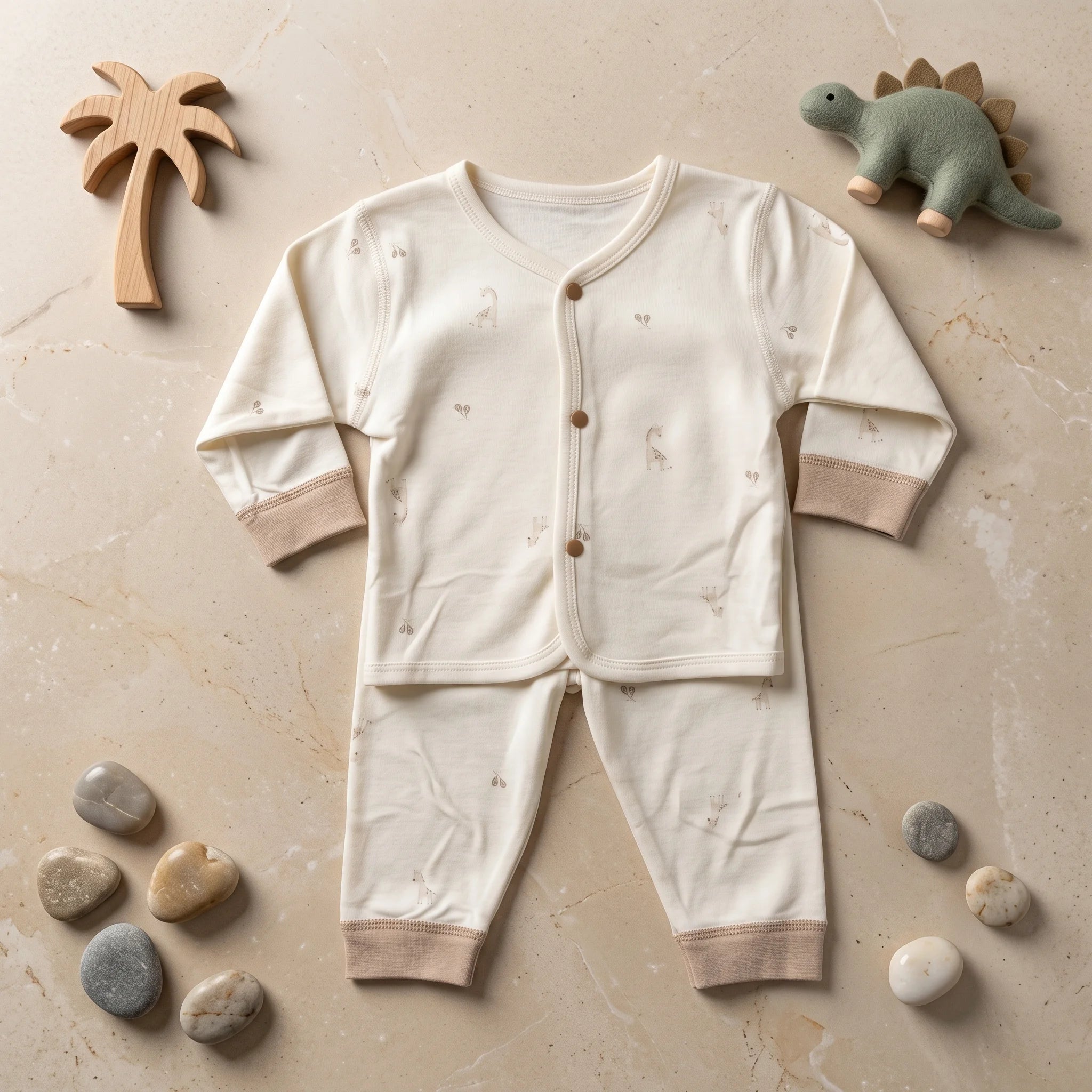 Long Sleeve Button Up Baby Pajama Outfit Set