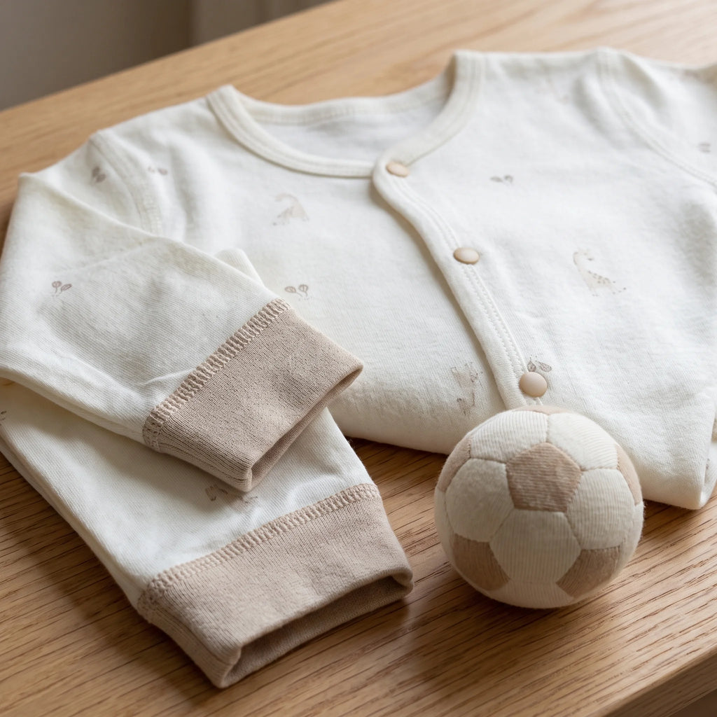 Long Sleeve Button Up Baby Pajama Outfit Set