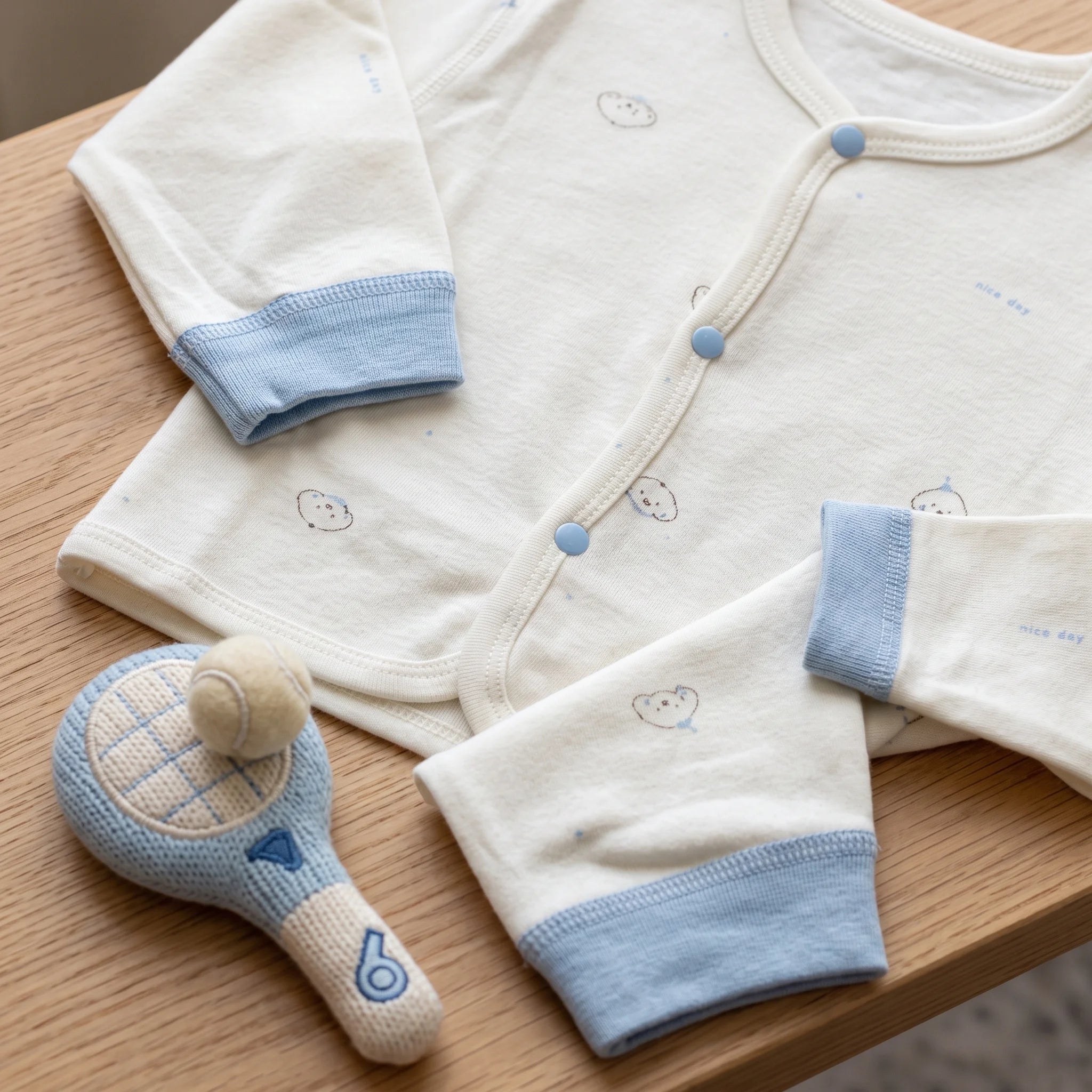 Long Sleeve Button Up Baby Pajama Outfit Set