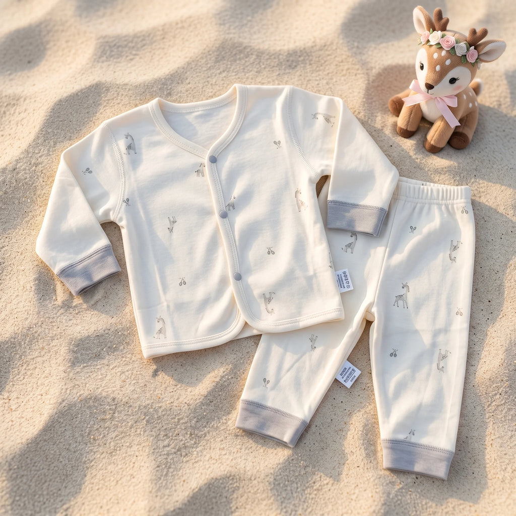 Long Sleeve Button Up Shirt and Pants Baby Outfit Set