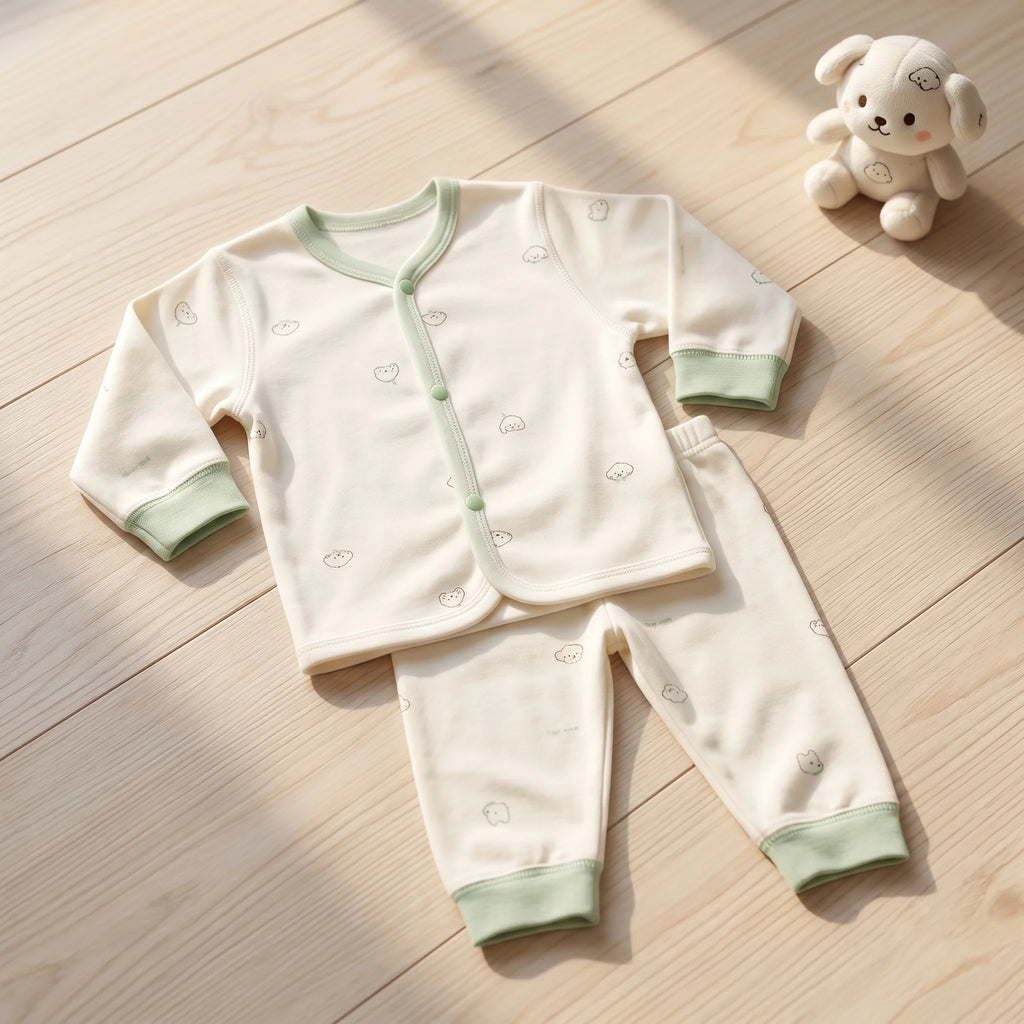 Cozy Long Sleeve Button Down Baby Pajama Set