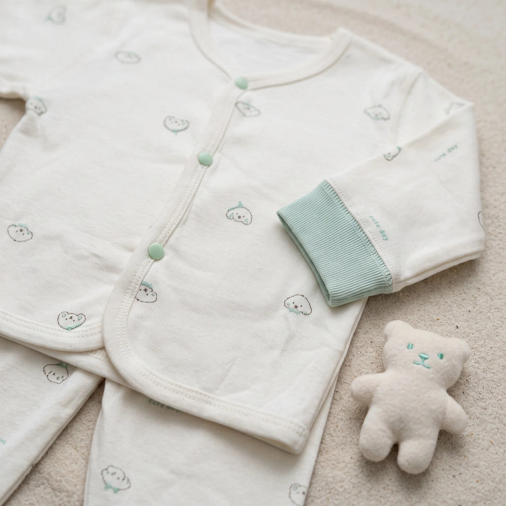 Cozy Long Sleeve Button Down Baby Pajama Set