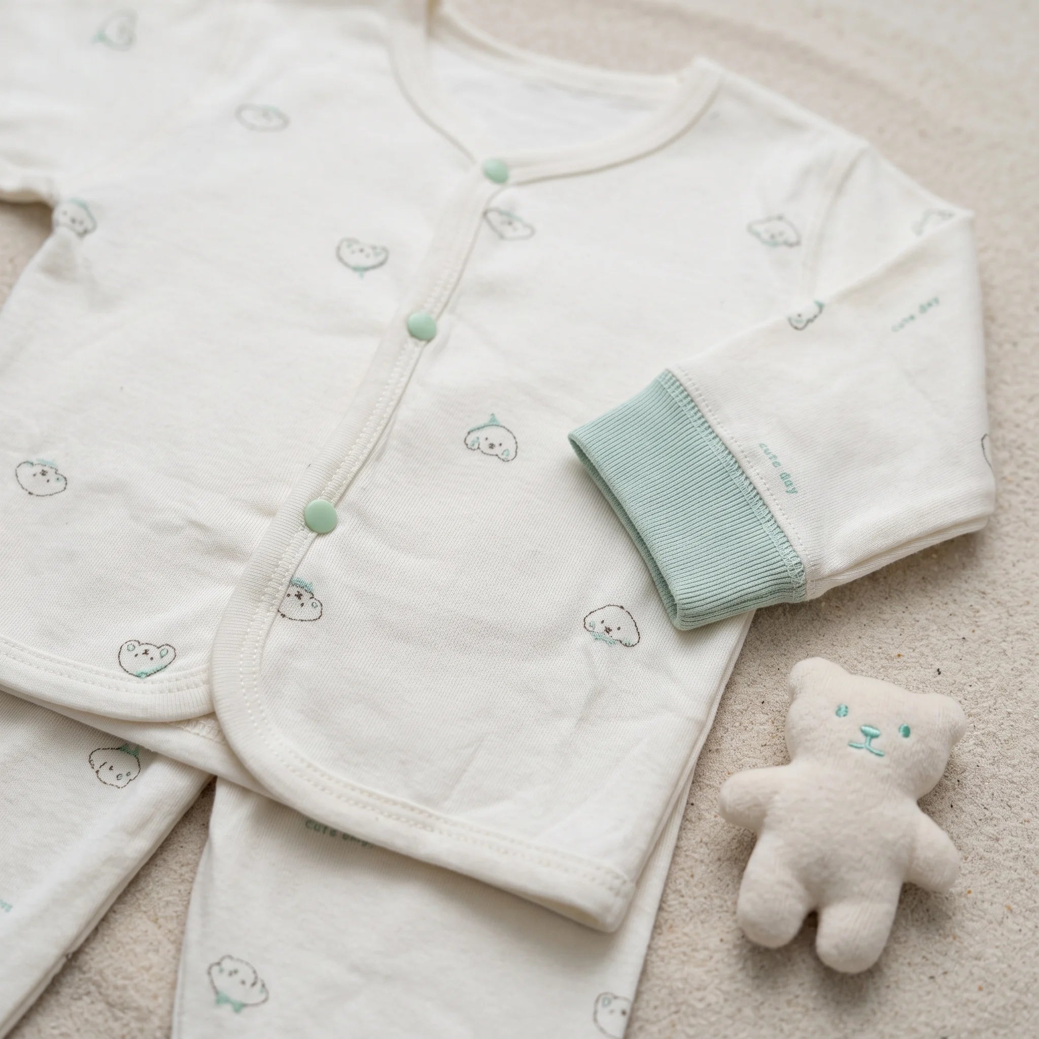 Cozy Long Sleeve Button Down Baby Pajama Set