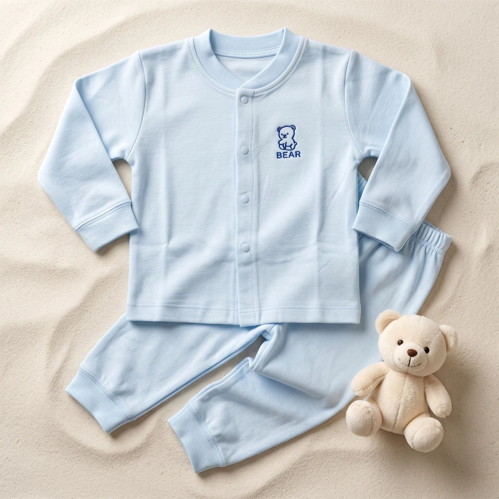 Cozy Long Sleeve Button Down Baby Pajama Set
