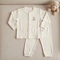 Cozy Bear Print Long Sleeve Button Up Pajama Set