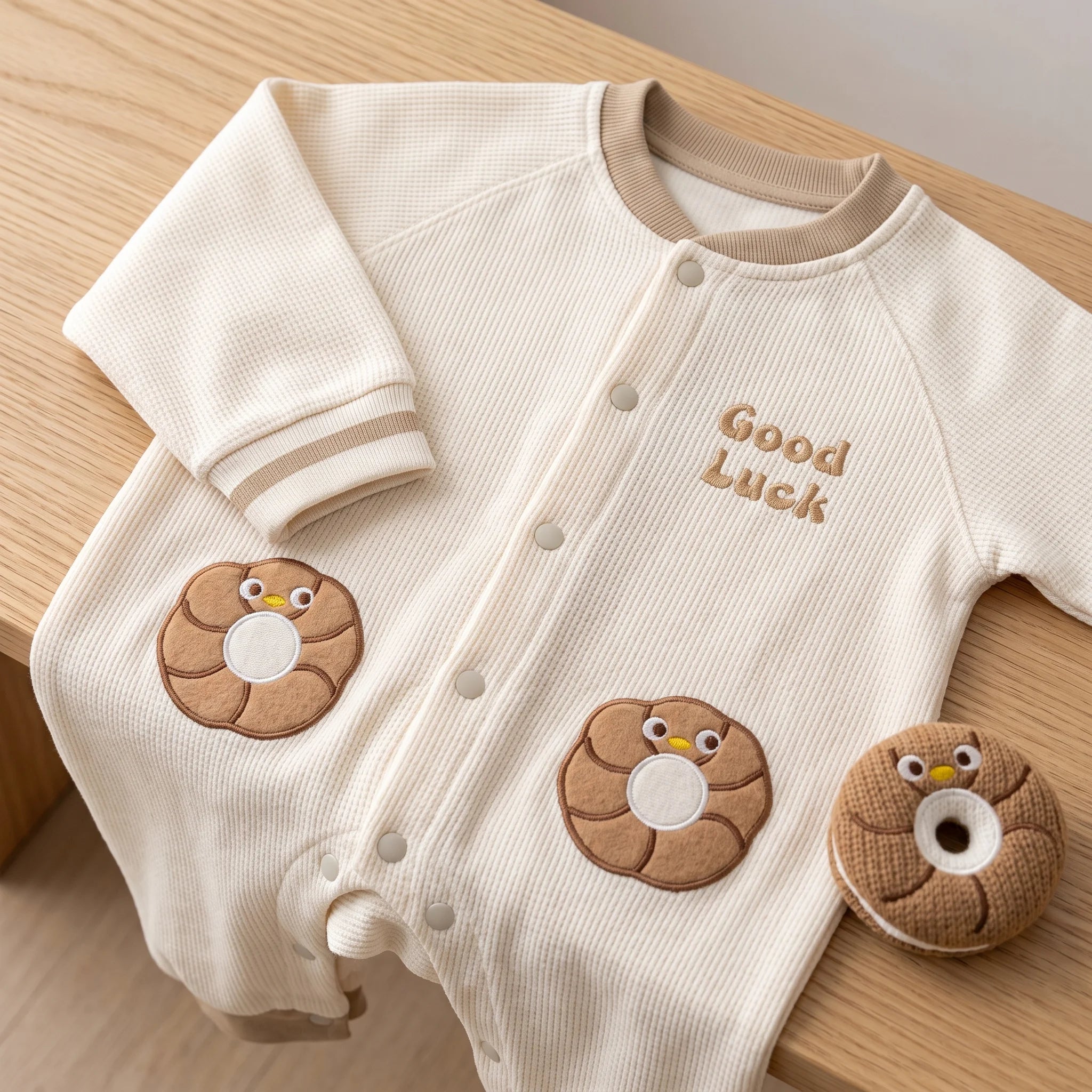Long Sleeve Ribbed Knit Baby Romper Jumpsuit