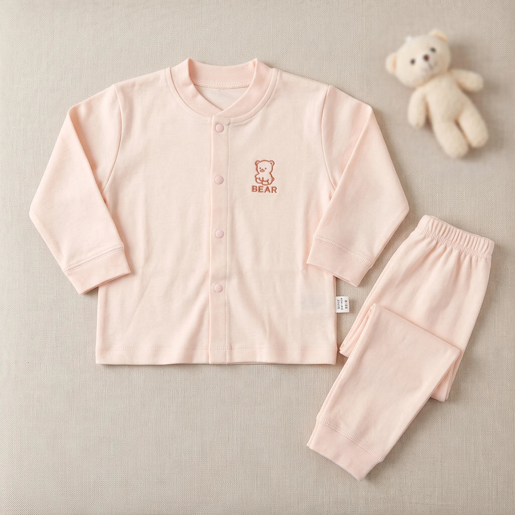 Cozy Long Sleeve Button Up Top and Pants Set for Infants