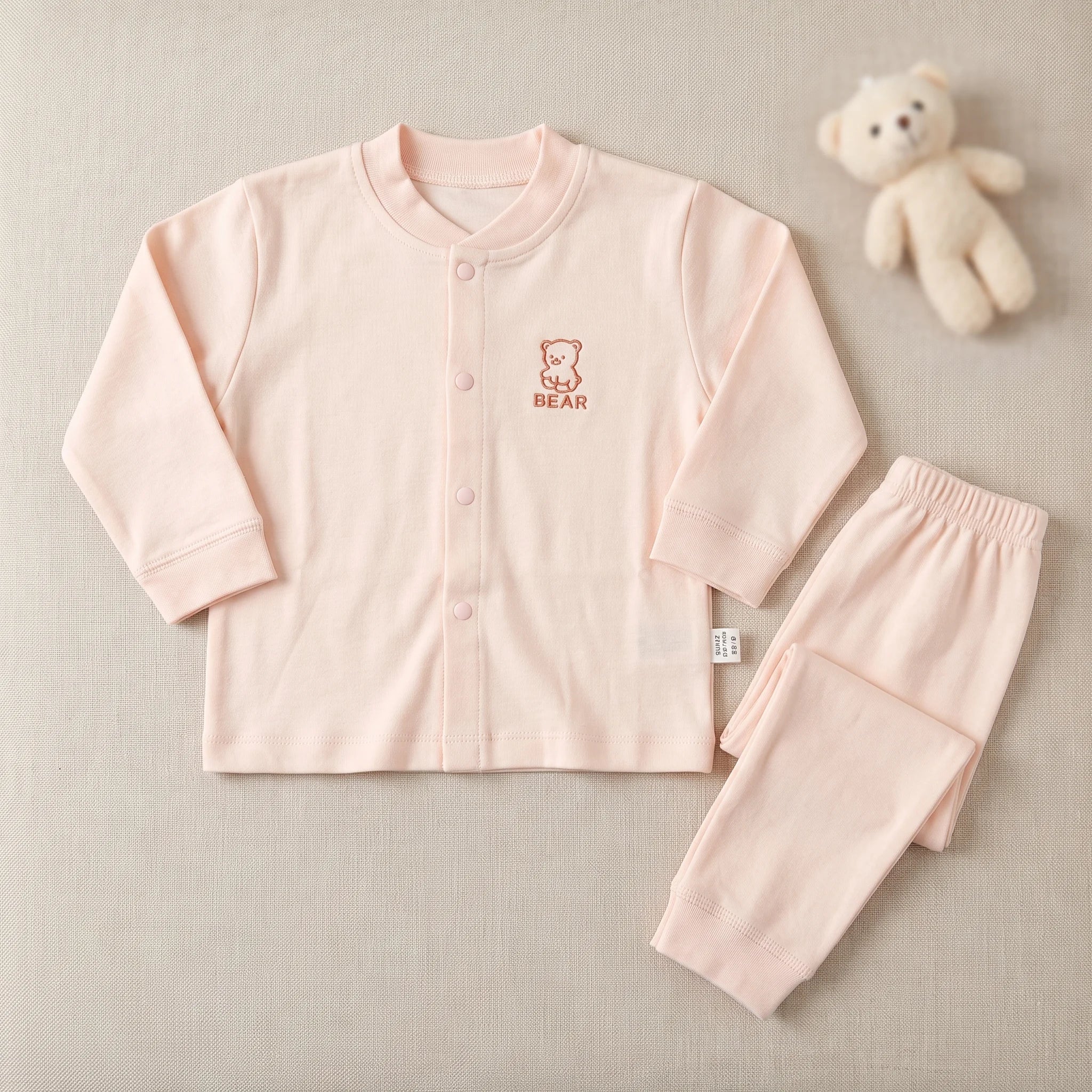 Cozy Long Sleeve Button Up Top and Pants Set for Infants