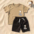Graphic Print T-Shirt and Shorts Set for Toddlers