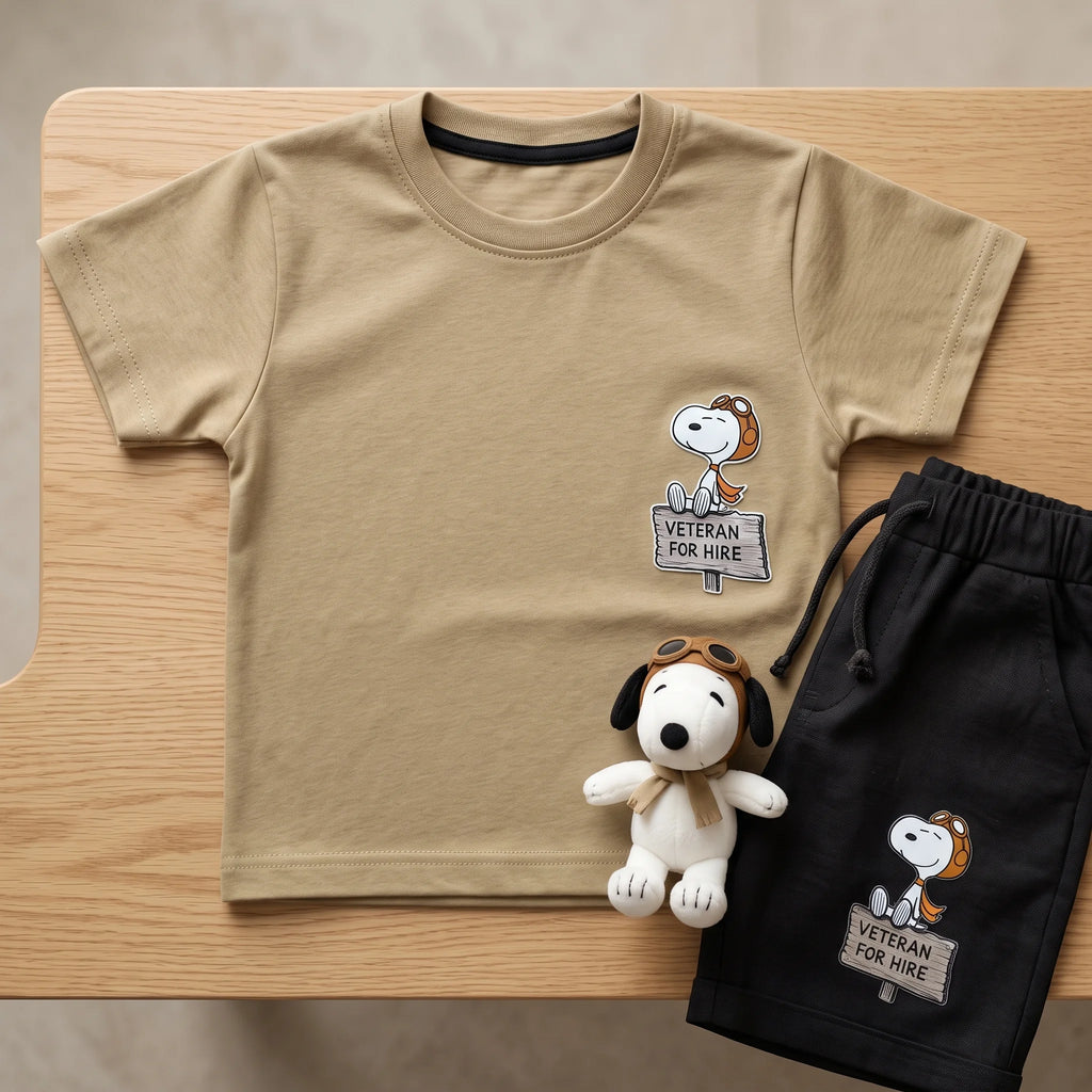 Graphic Print T-Shirt and Shorts Set for Toddlers