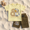 Graphic Print Short Sleeve T-Shirt and Shorts Set