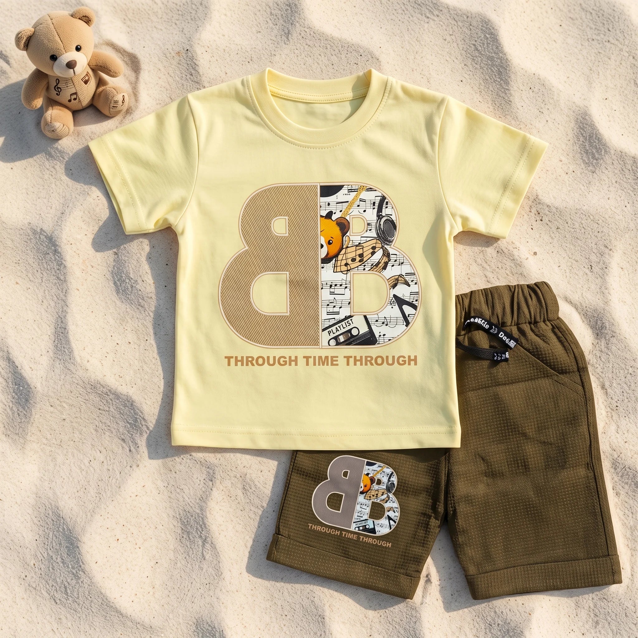 Graphic Print Short Sleeve T-Shirt and Shorts Set
