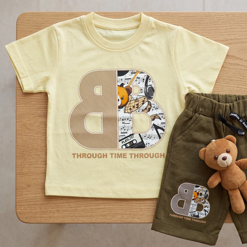 Graphic Print Short Sleeve T-Shirt and Shorts Set