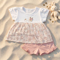 Floral Print Baby Girl Top and Shorts Outfit Set